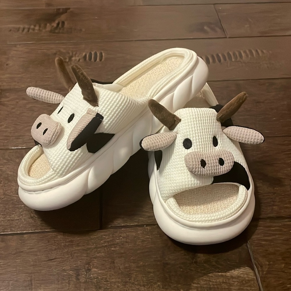 Cute cow slippers